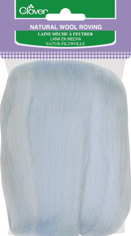 CLOVER Natural Wool Roving, Light Blue