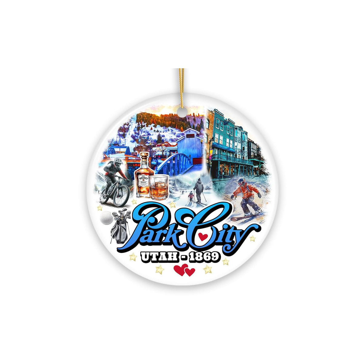 OrnamentallyYou Hanging Ornament, Culturally Artistic Park City Ceramic Ornament