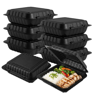 ProTakeOut Food Storage Container, 8" x 8", Black