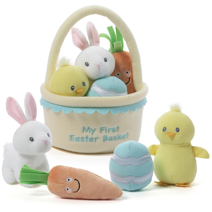 Gund My First Easter Basket Playset Stuffed Plush, 5 pieces