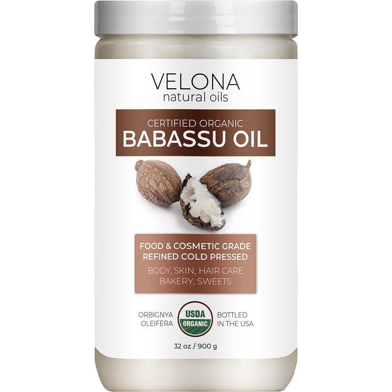 velona Babassu Oil USDA Certified Organic - 32 oz | 100% Pure and Natural Carrier Oil | Refined, Cold Pressed | Face, Hair, Body & Skin Care and Cooking | Use Today - Enjoy Results