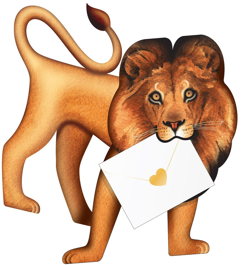 Celebrate the Home Special Delivery Delightful 3-D Animal Card, Leo Lion