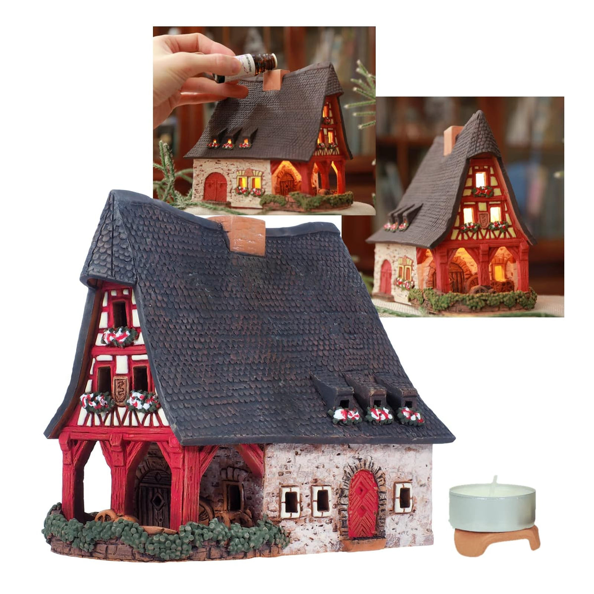 Midene Candle Holder, Midi, Red