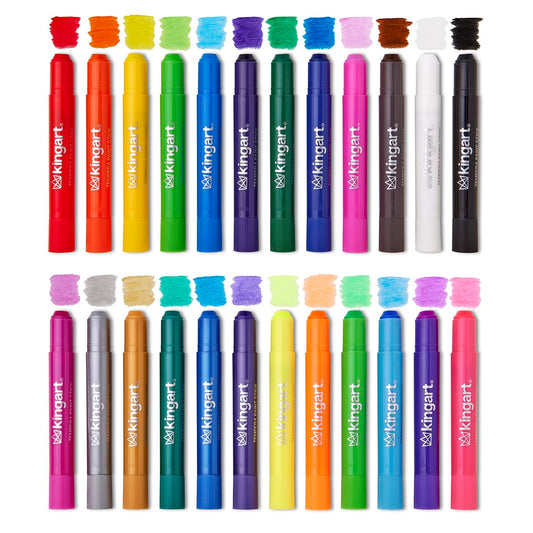 KingArt Studio Tempera Paint Sticks, Set of 24, Unique Colors 24 Piece