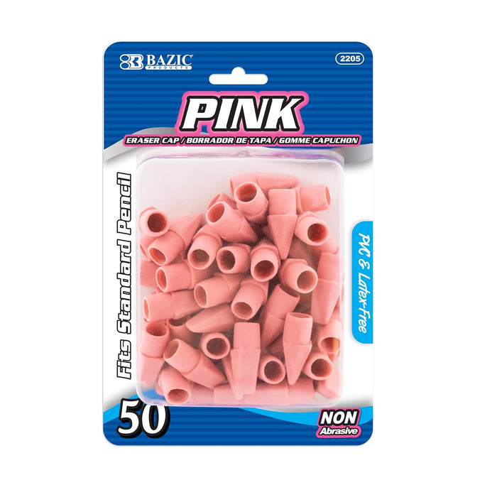 BAZIC Eraser Top, 50 Per Pack