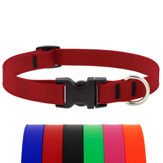 LupinePet Animal Collar, Small: Adjusts from 9 to 14 in, 3/4-in wide, Brick Red