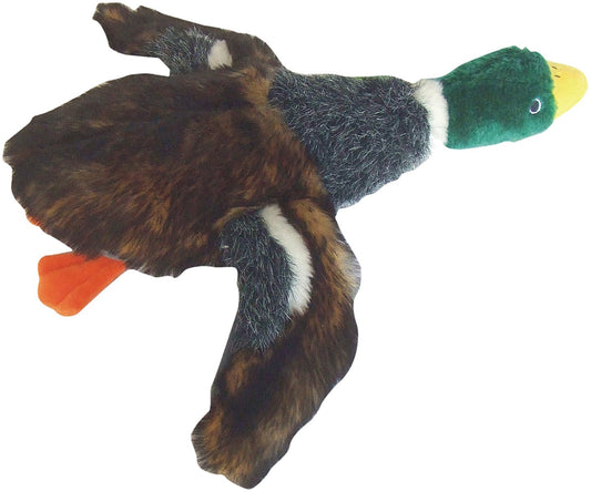Pet Lou Patchwork Pet Mallard Duck 17-Inch Squeak Toy for Dogs