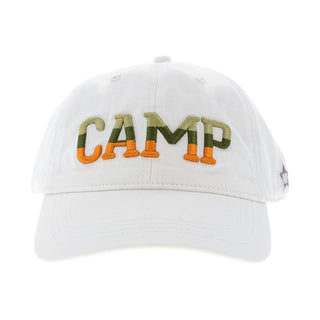 Pavilion Gift Company Hat, White, Green, Orange, Camp - White Baseball Cap Hat C