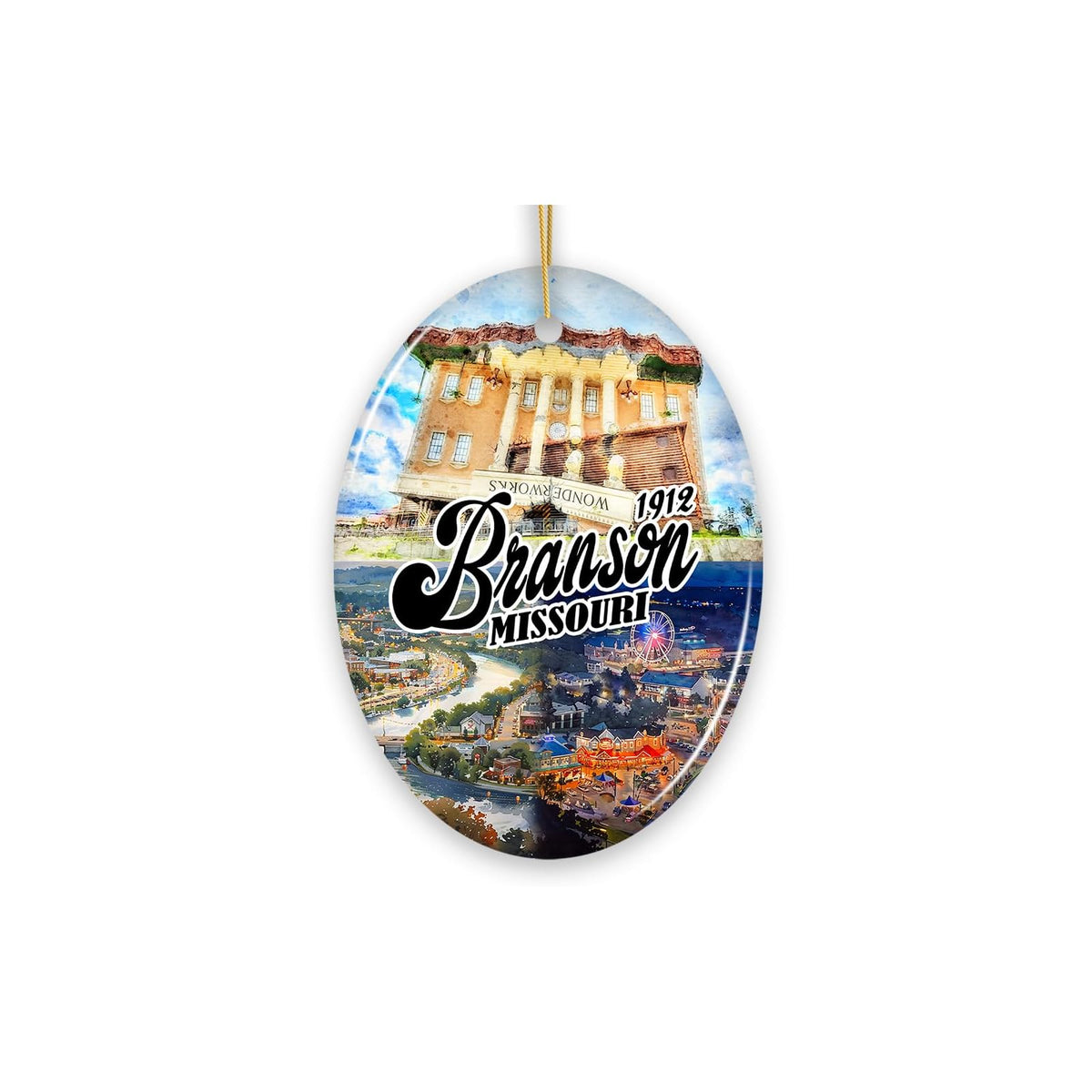 OrnamentallyYou Hanging Ornament, 3 inches, Culturally Vibrant Branson City Cera
