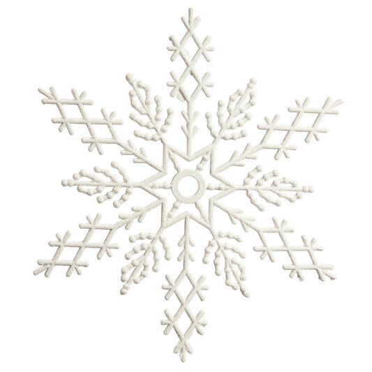Vickerman Plastic Glitter Snowflake, 6.25-Inch, White, 12 Per Box