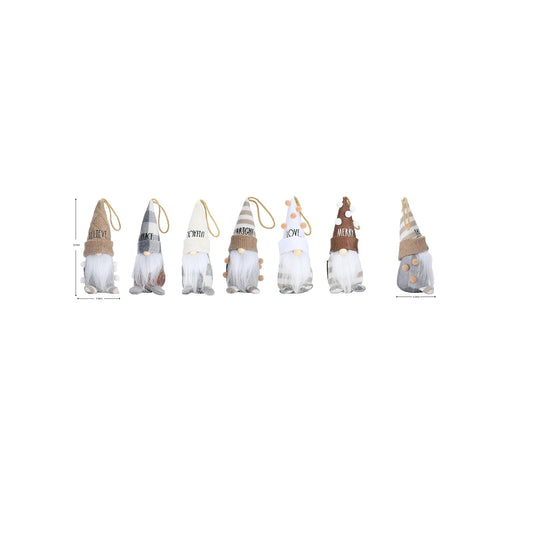 Rae Dunn Figurine, Set of 6 Christmas Gnome, Classic