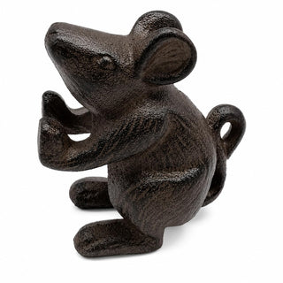 Comfy Hour Antique & Vintage Interior Decor Collection, Animal Edition Cast Iron Mouse Door Stopper in Brown Color, Heavy Duty, Decorative One.
