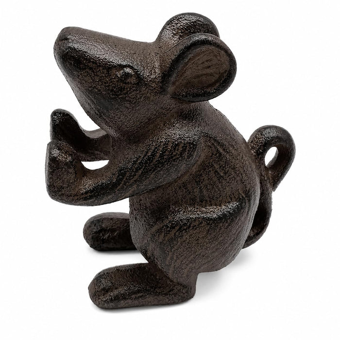Comfy Hour Antique & Vintage Interior Decor Collection, Animal Edition Cast Iron Mouse Door Stopper in Brown Color, Heavy Duty, Decorative One.