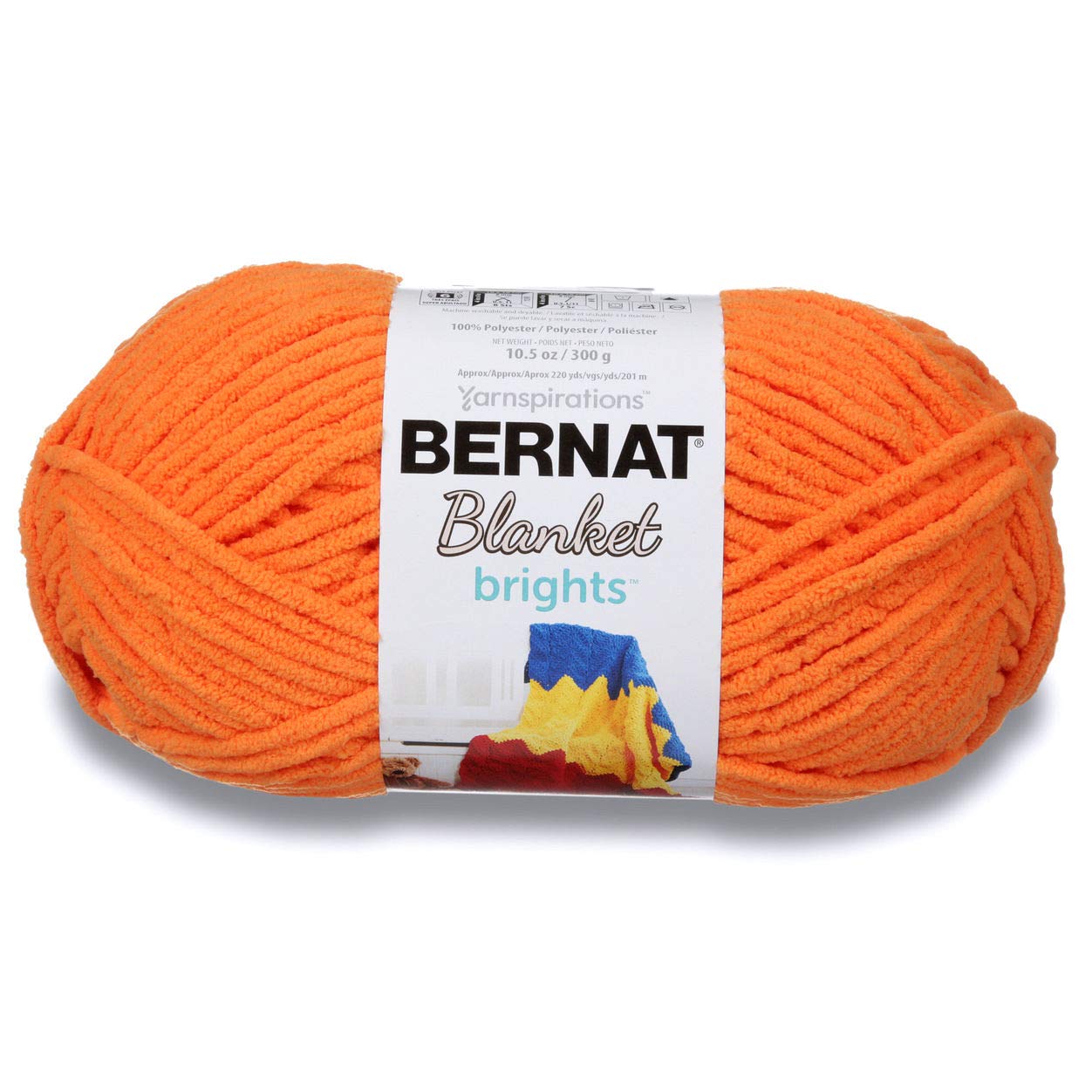 Spinrite Yarns (CA) Bernat Blanket Bright Yarn, Carrot Orange