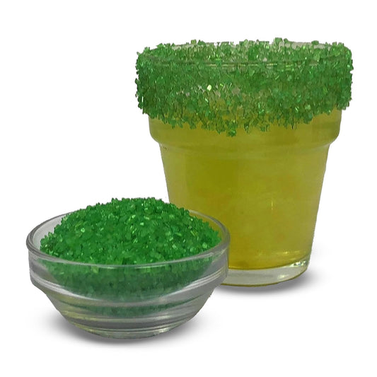 Ultimate Baker Snowy River Green Cocktail Sugar - Kosher Certified Naturally Colored Green Cocktail Rimmer (1lb, Medium Crystal)