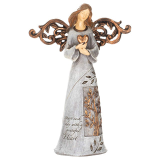Roman Angel Holding Heart Figurine