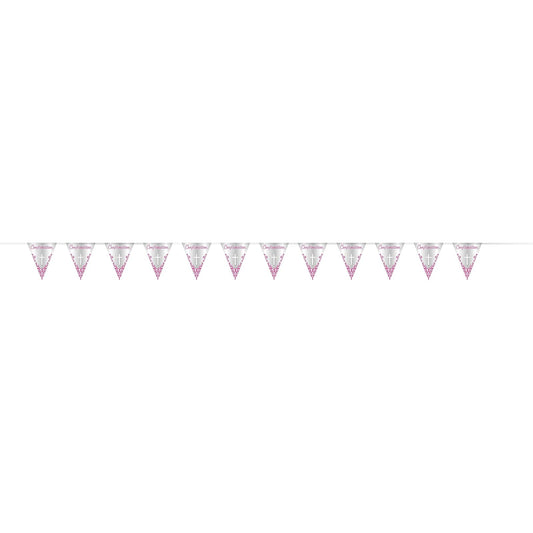 Unique Industries Fancy Pink Cross Communion Foil Pennant Banner - 1 Pc