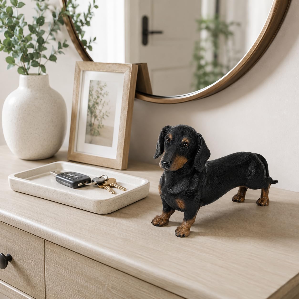 Comfy Hour 7 Inch Dachshund Statue, Realistic Dog Figurine
