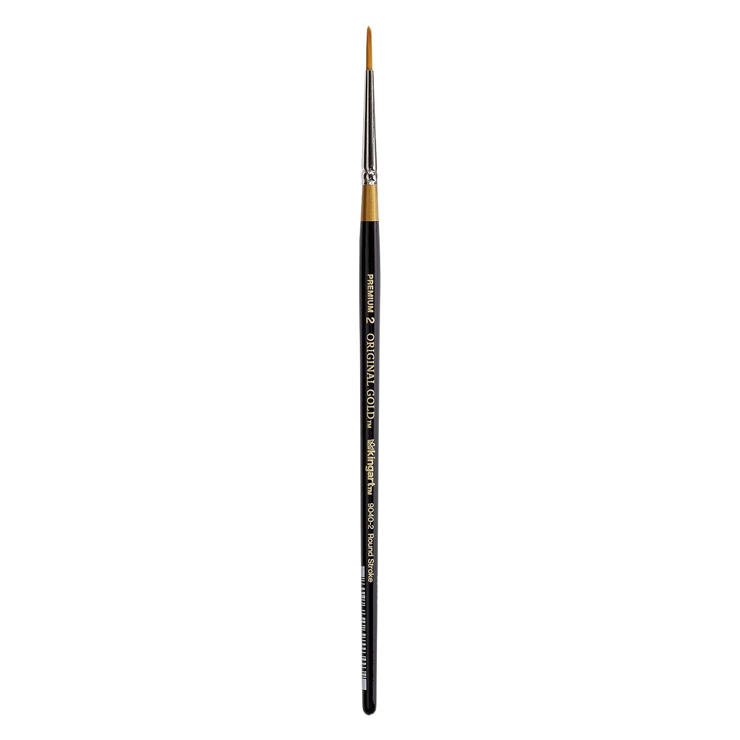 KingArt Original Gold 9040 Series , Premium Artist Brush, Golden TAKLON Round Stroke-Size: 2, 2