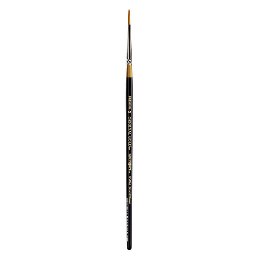 KingArt Original Gold 9040 Series , Premium Artist Brush, Golden TAKLON Round Stroke-Size: 2, 2