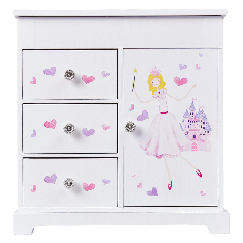 Mele &amp; Co. Adalyn Ballerina Music Jewelry Box for Girls, Necklace and Earring Organizer, 9 x 4 x 9