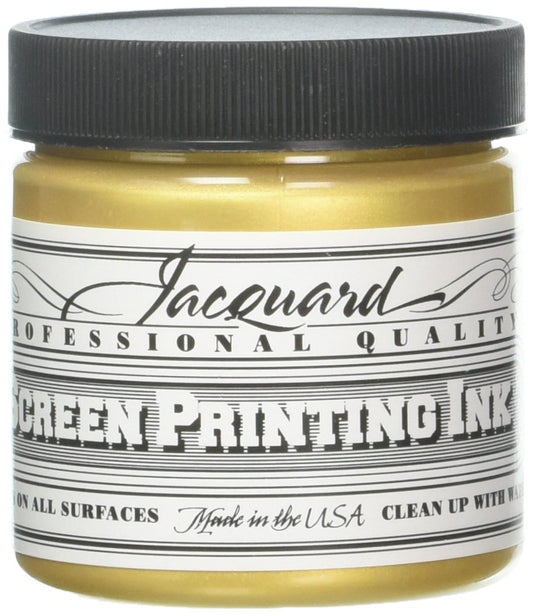 Jacquard Professional Screen Print Ink, Water-Soluable, 4oz Jar, Gold (120)