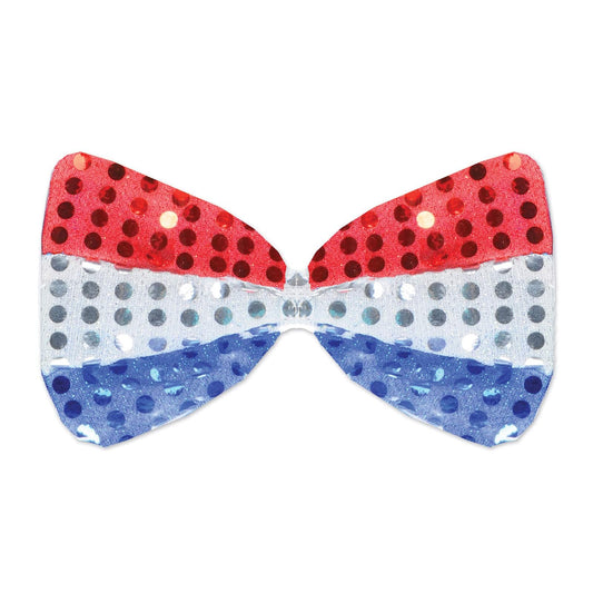 Beistle Necktie, 1 piece, Red/Silver/Blue