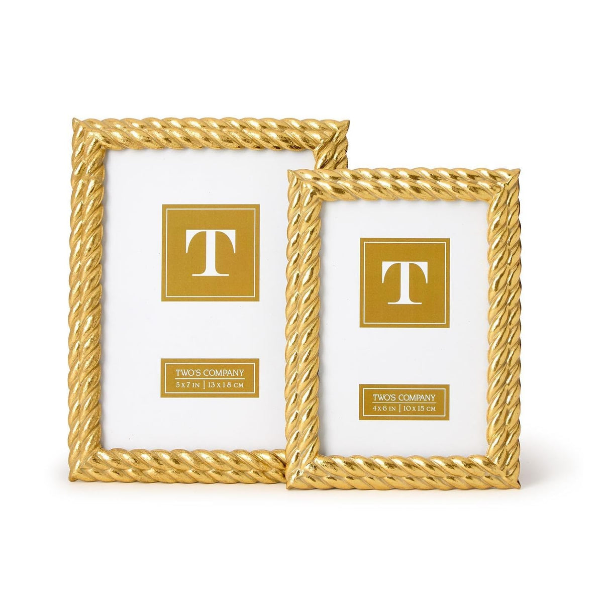Two's Company Picture Frame, 4x6, 5x7, Gold