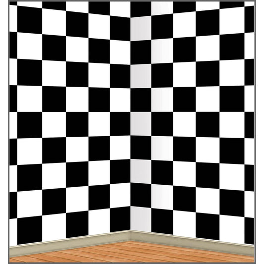 Beistle Backdrop, Birthday Party Decoration, Black/White