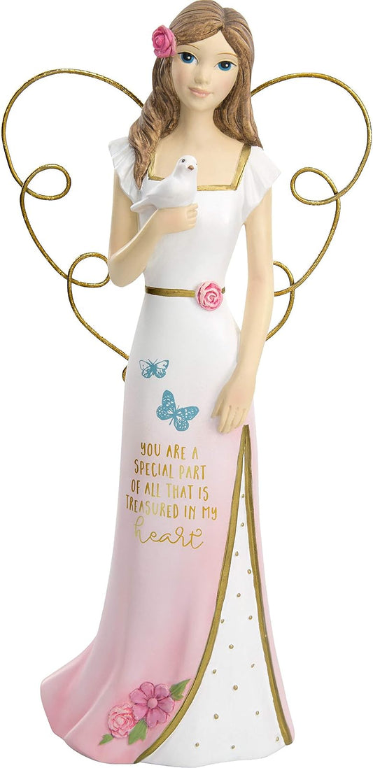 Pavilion Gift Company Special Part of All That is Treasured in My Heart-7.5 Inch Collectible Angel Figurine, Pink