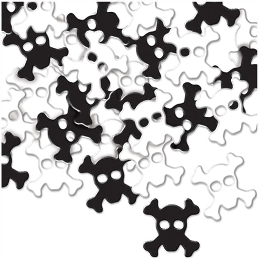 Beistle 57135 Fanci-Fetti Skull and Crossbones Black/White, 1 oz.