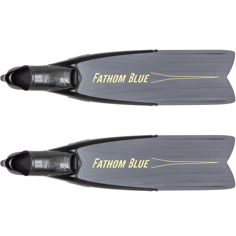 IST FRA01/F Fathom Blue Full Foot Pocket Apnea Free Diving Spearfishing Fins (Small / Medium, Black)