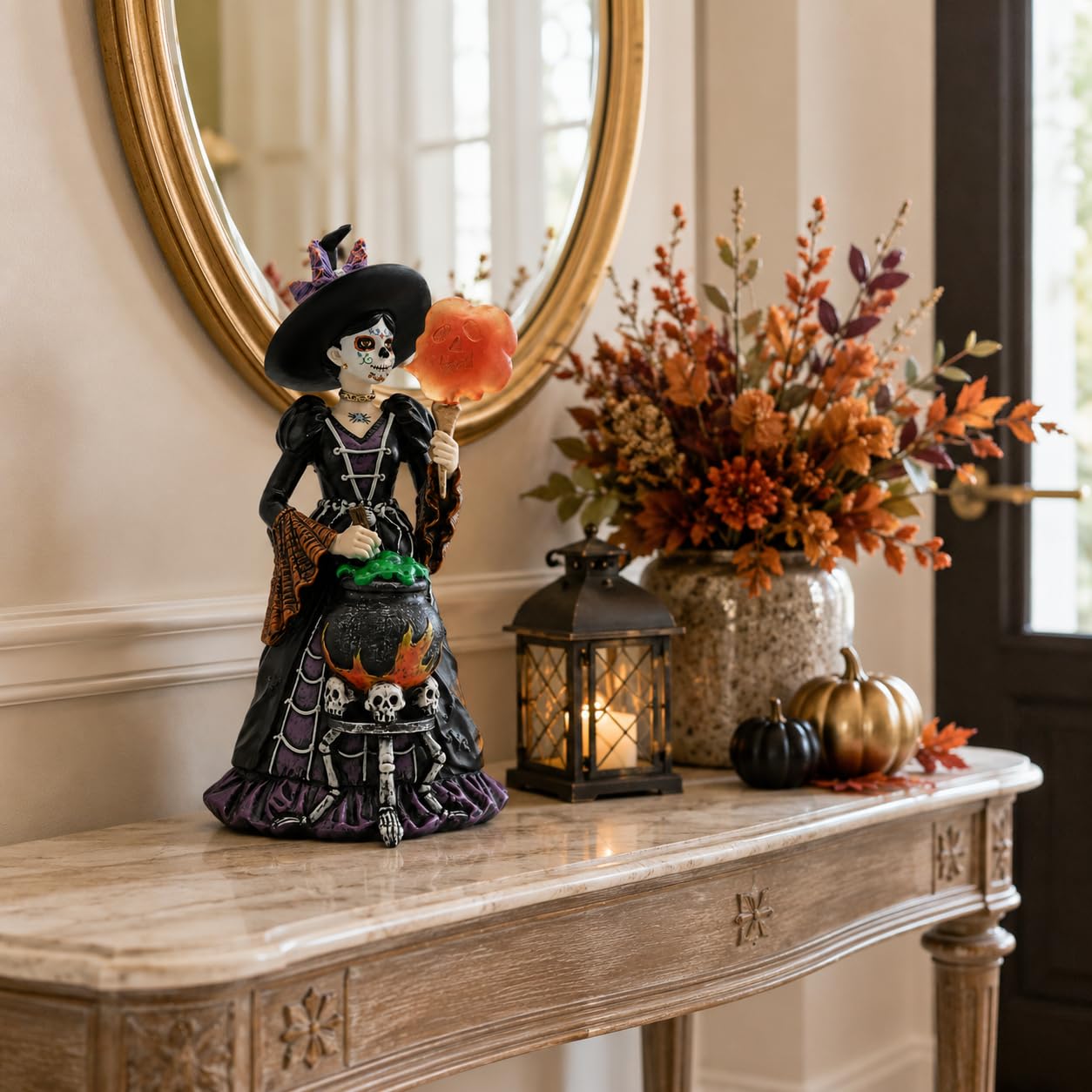 Comfy Hour 8.3 Inch Day of the Dead Witch Figurine, Catrina Decor