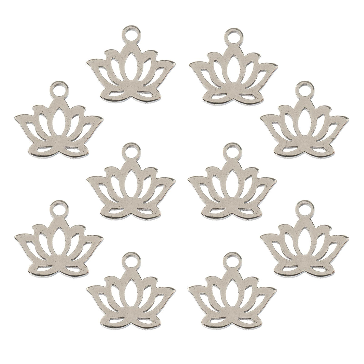 John Bead Charm, 10x9mm, Silver