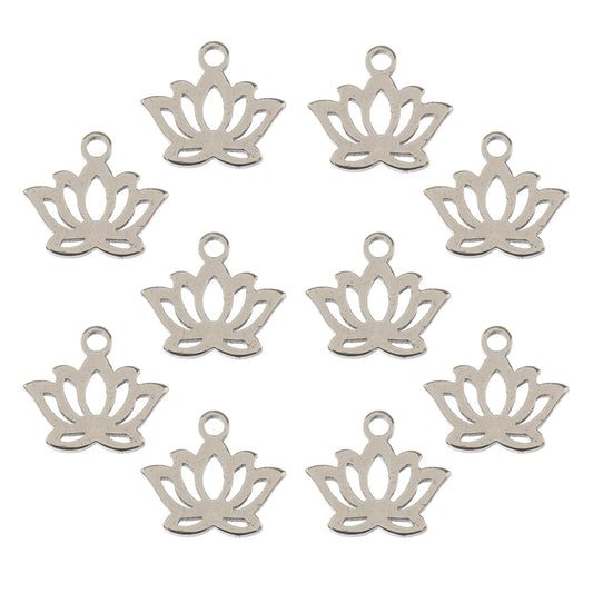 John Bead Charm, 10x9mm, Silver
