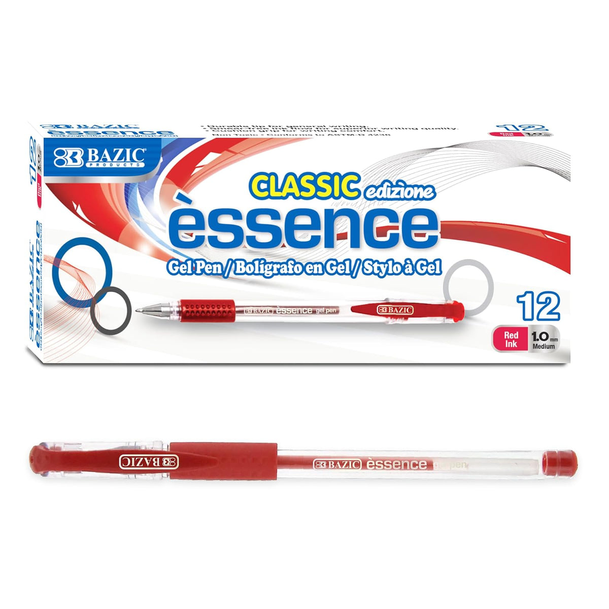 BAZIC PRODUCTS Writing Instrument, 1 Count (Pack of 1), Red