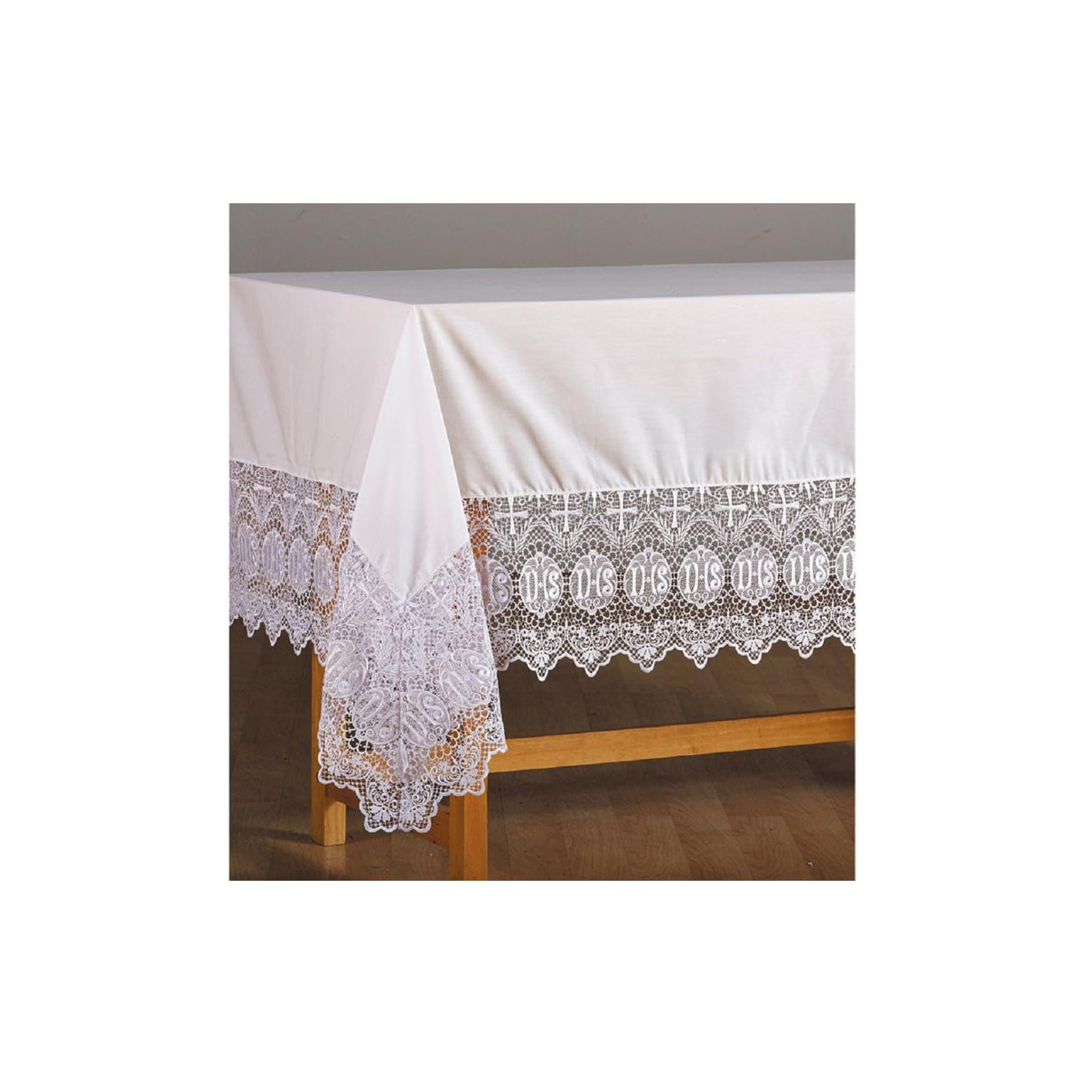 Christian Brands Tablecloth, 0.4" x 0.4" (Rectangular), White