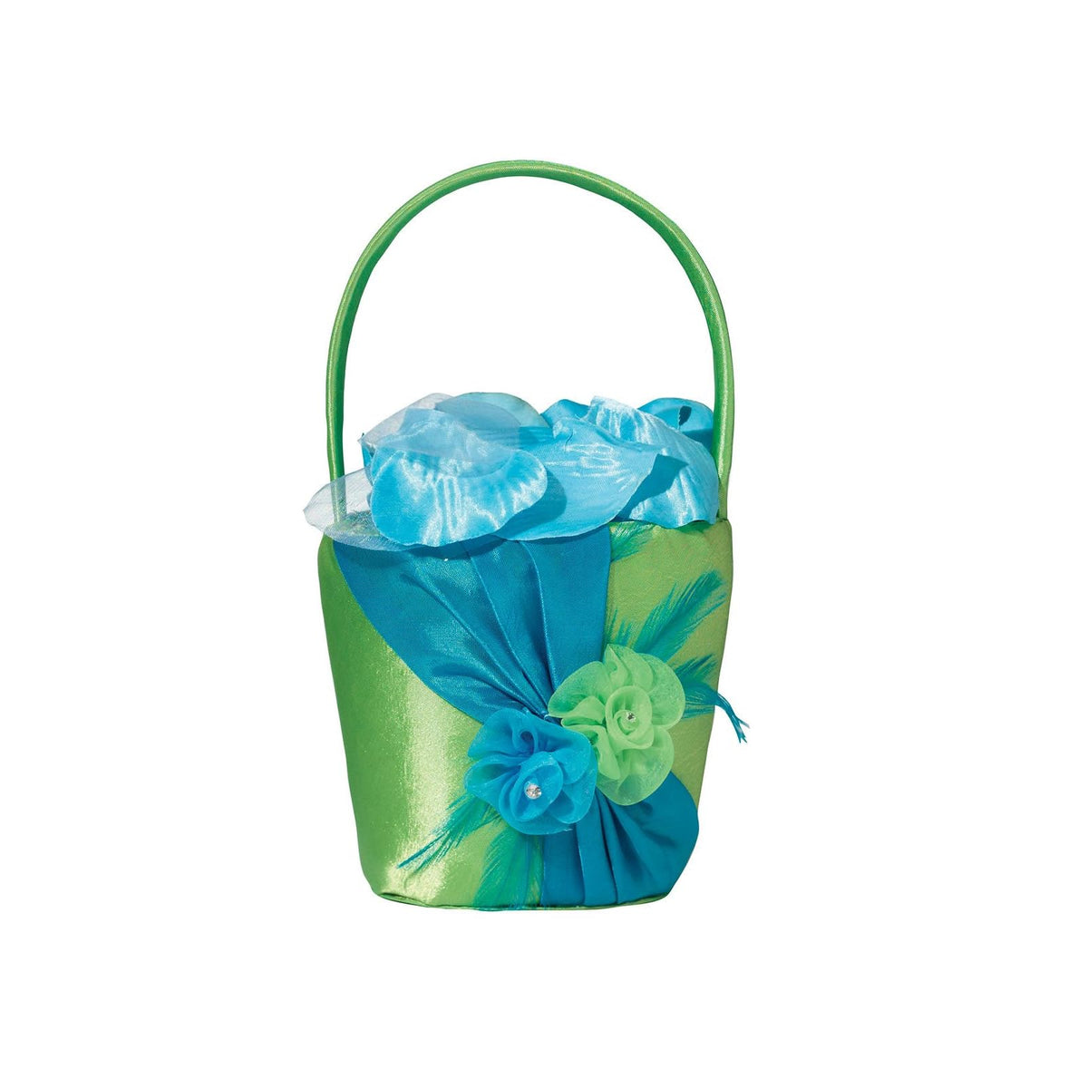 Lillian Rose Basket, 7.75", Blue,green