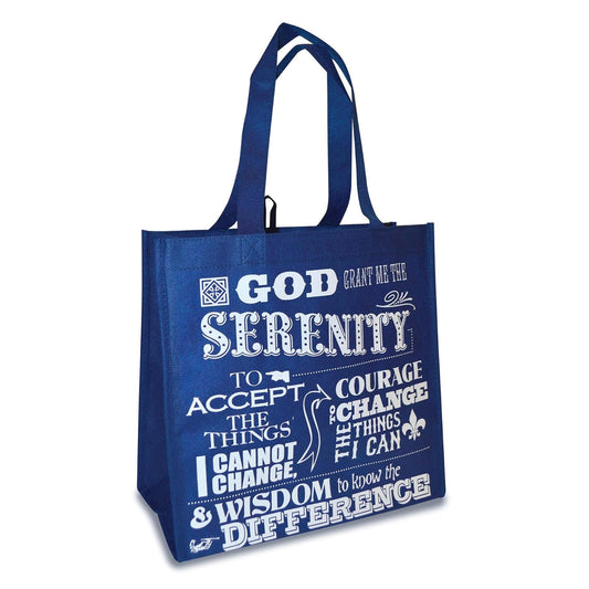 Divinity God Grant Me the Serenity Blue 12 x 12 Inch Reusable Eco-Friendly Tote Bag