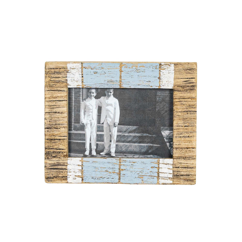 Foreside Home & Garden 4x6 Inch Washed Driftwood Picture Frame Blue Wood, MDF & Glass