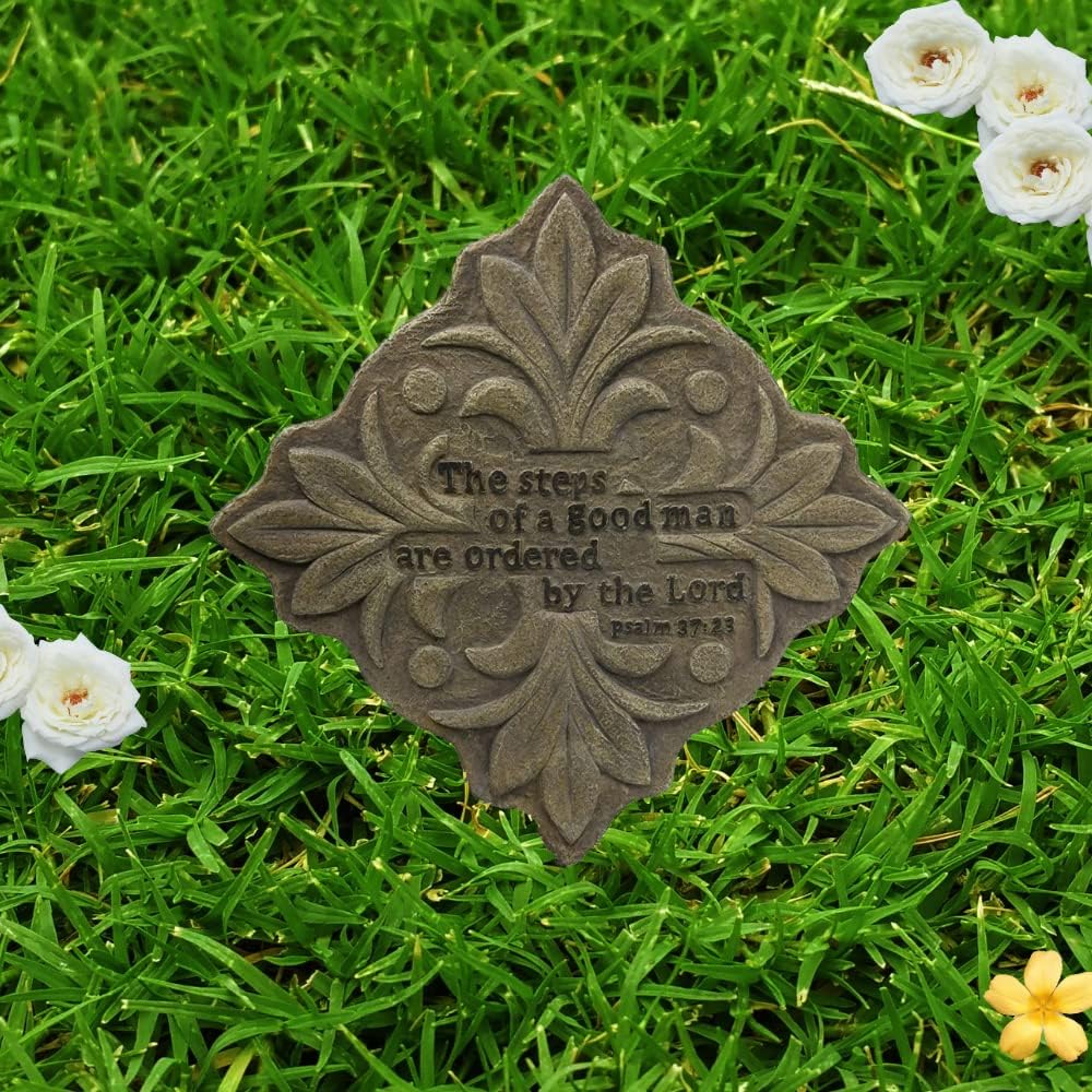 Comfy Hour Farmhouse Home Decor Collection Resin 15" Square Decorative Garden Stepping Stone