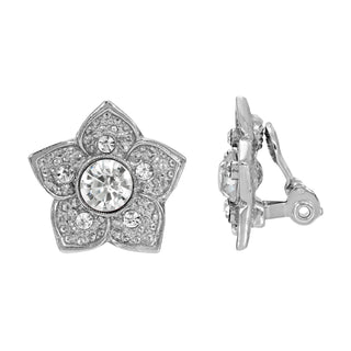 1928 Jewelry Company Earring, 0.96"L x 0.93"W, Crystal Clear