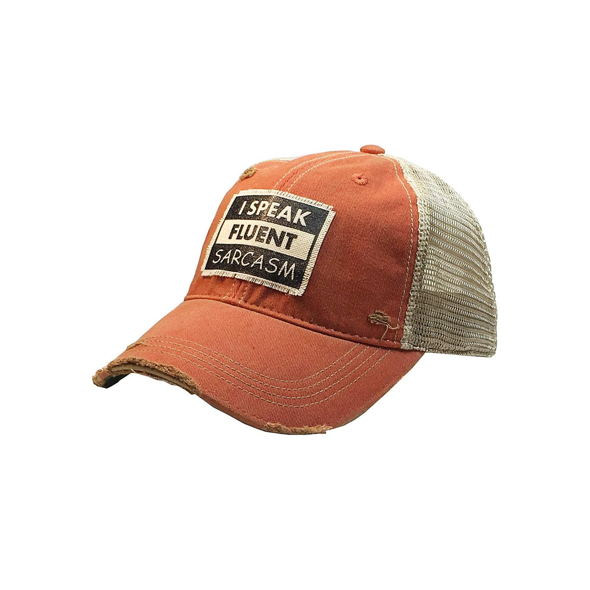 VINTAGE LIFE Hat, I Speak Fluent Sarcasm (Orange), Baseball