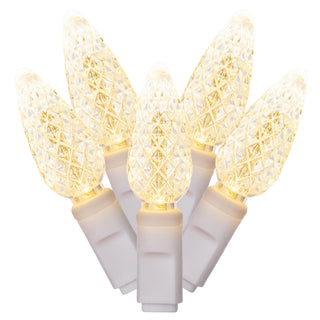 Vickerman X4W8101PBG 100 Light C6 LED Light Set Warm White Lights on White Wire