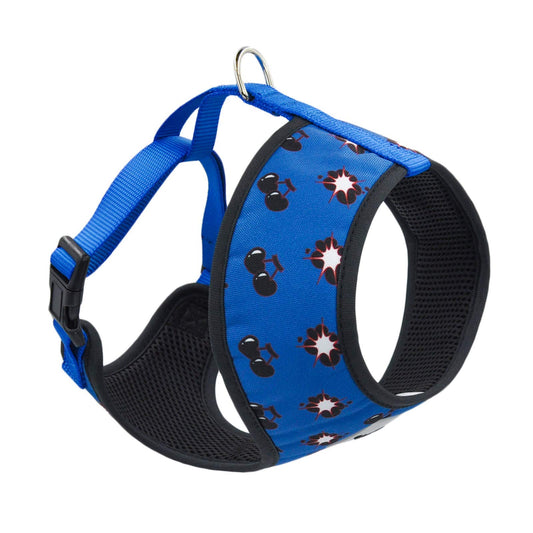 HugSmart-Dog Harness|Soft Air Mesh Adjustable Dog Harnesses|Cute Printed Step-in Harness with Neck Padded for Small Medium and Large Breeds (Cherry Boomn, M Neck Girth16.0,Chest Girth16.0-23.0")