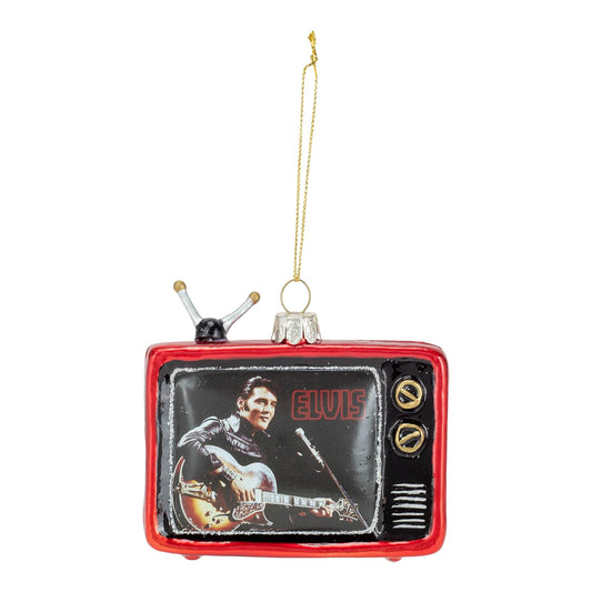 Kurt Adler 3.5-Inch Elvis Presley Glass TV Ornament, Black