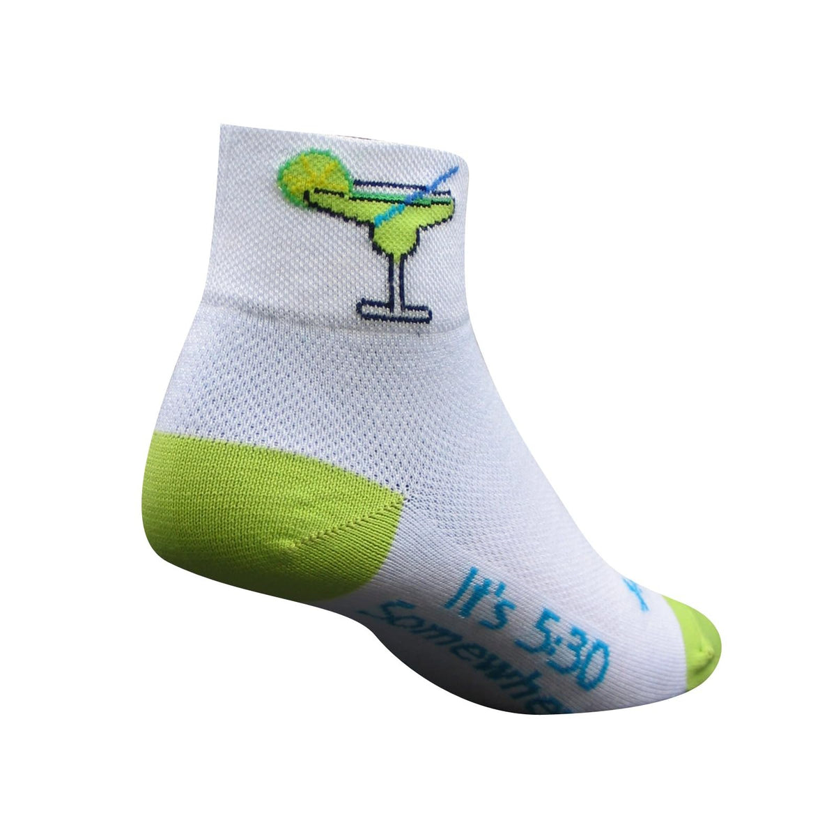 SockGuy Socks, White/Green, Sporty