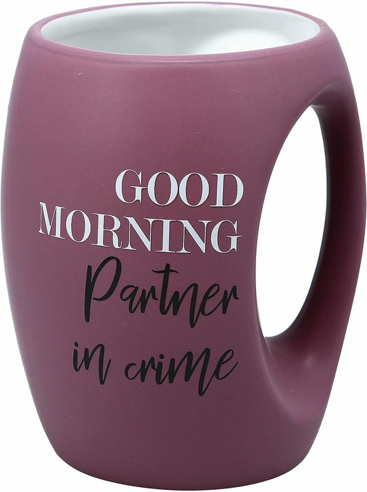 Pavilion - Good Morning Partner In Crime - 16 Oz Stoneware Huggable Coffee Cup Mug