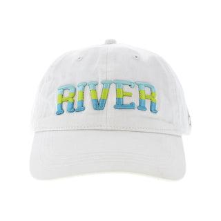 Pavilion Gift Company Hat, Blue, Green, White, River - White Baseball Cap Hat Ri