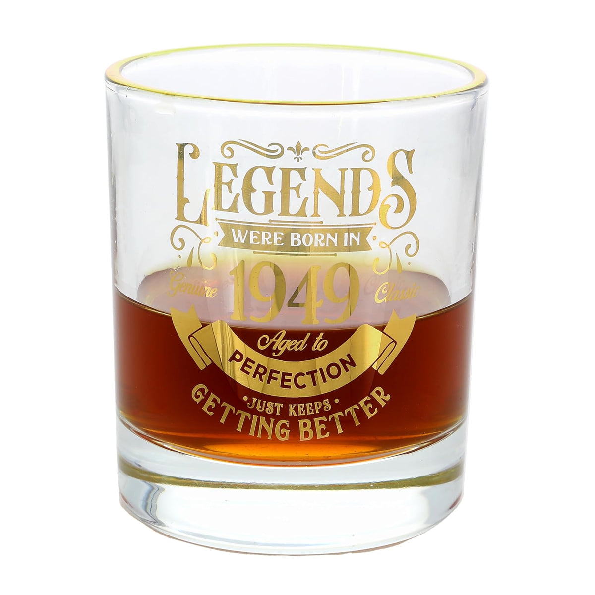 Pavilion Gift Company Drinking Cup, 8 Ounces, Clear, Gold